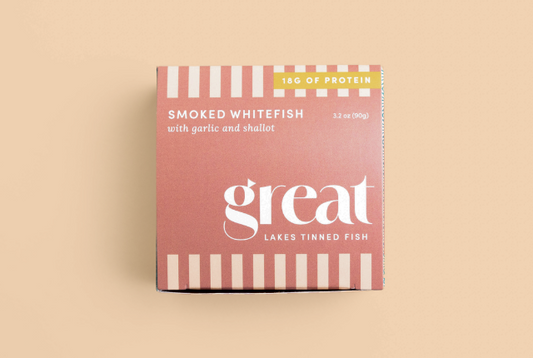 Smoked whitefish with garlic and shallot